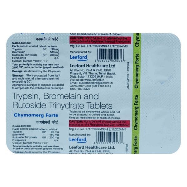 CHYMOMERG FORTE TAB. 10 TAB