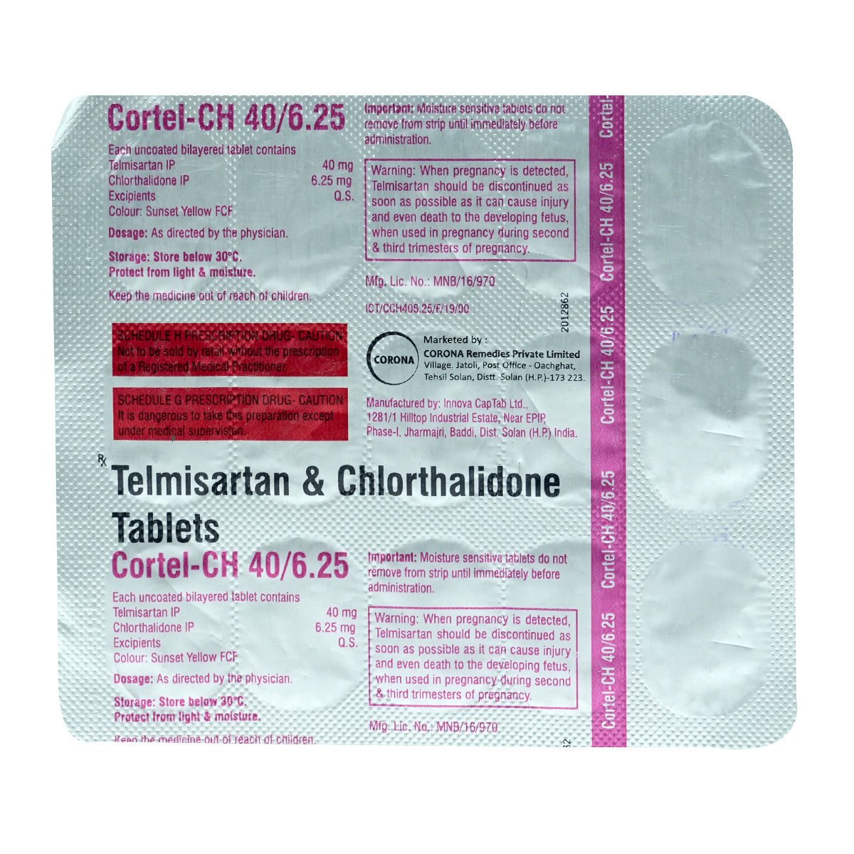CORTEL CH 40/6.25MG 15*10