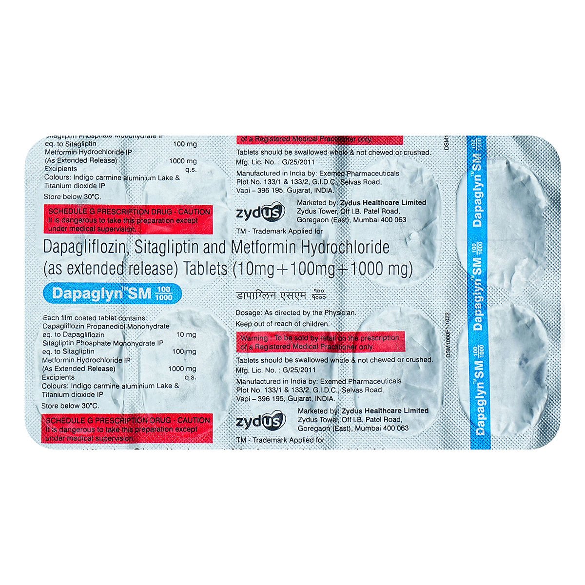 DAPAGLYN SM 100/1000 10 TAB